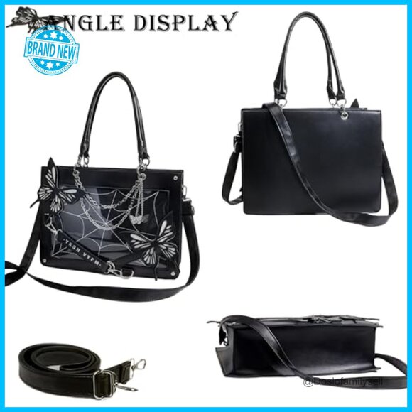 Y2K Ita Bag Tote Shoulder Crossbody Handbag with Transparent Window Display